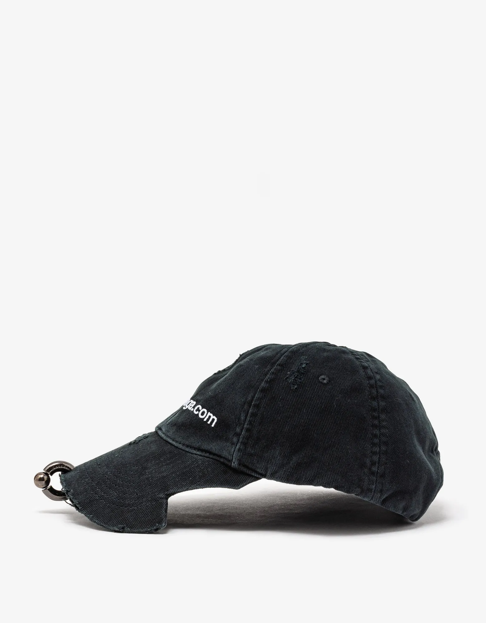 Balenciaga Black Bal.com Pierced Baseball Cap