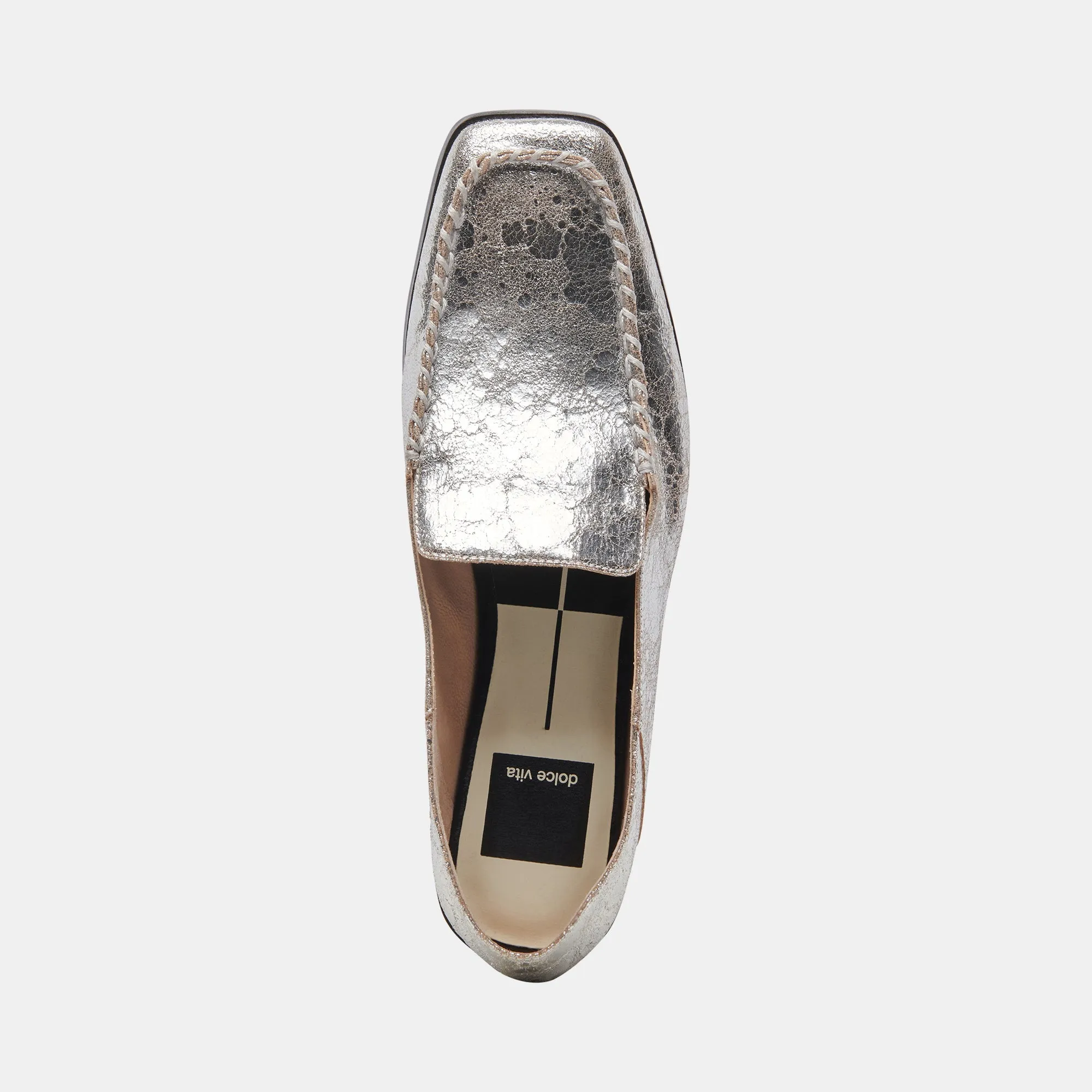 BENY WIDE FLATS SILVER DISTRESSED LEATHER