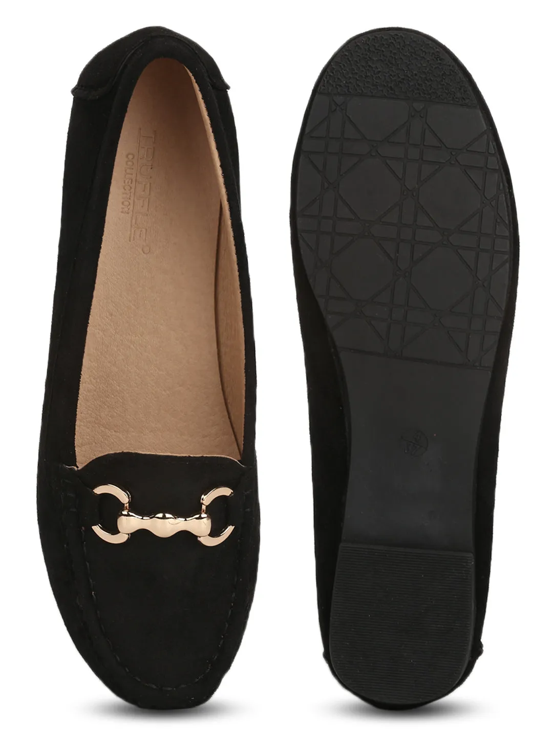 Black Micro Loafer Flats