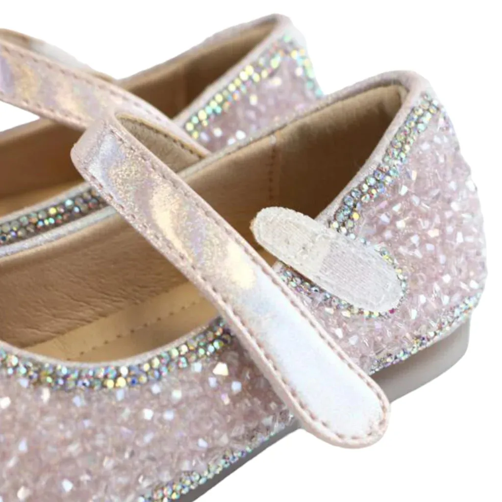 Clear Stone Flat Shoes for Girls