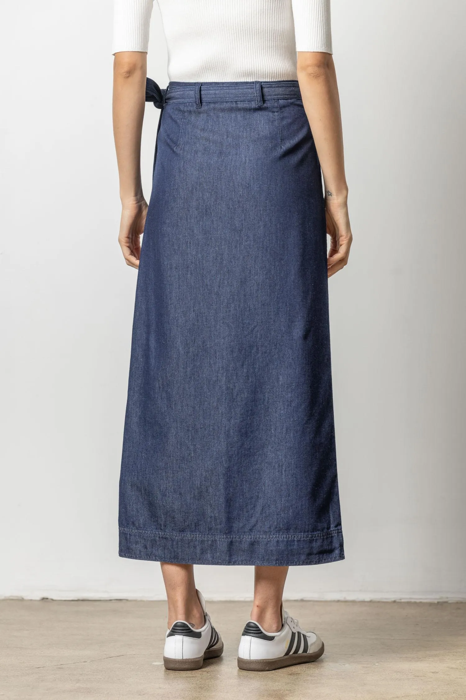 Denim Wrap Skirt | Dark Wash