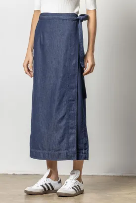 Denim Wrap Skirt | Dark Wash