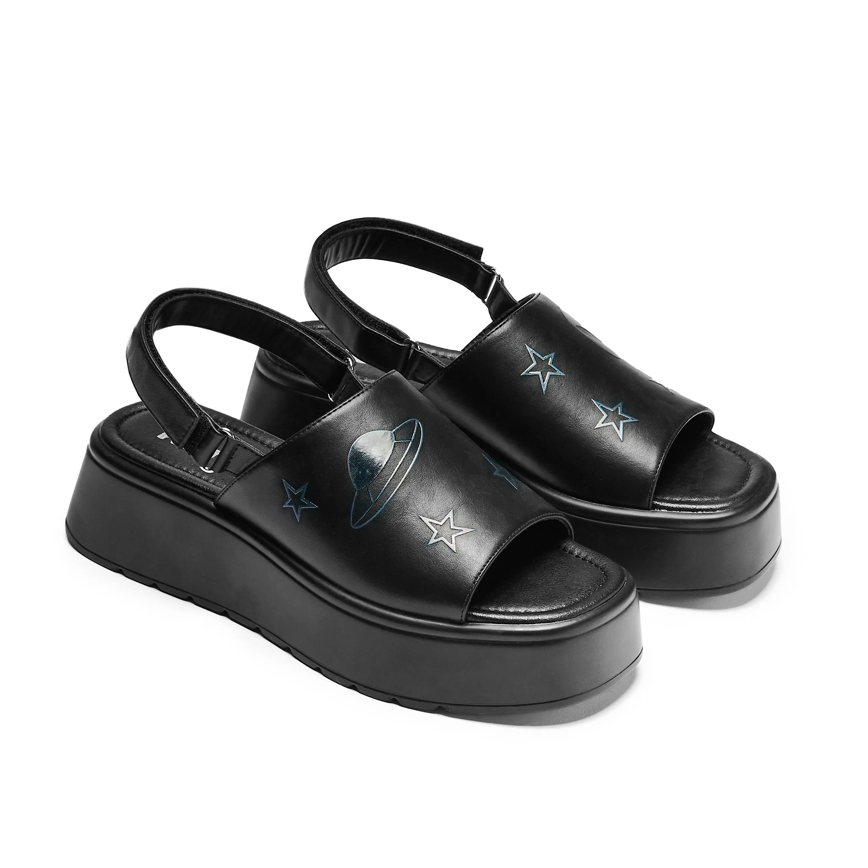 Departed Aliens Slingback Sandals - Black