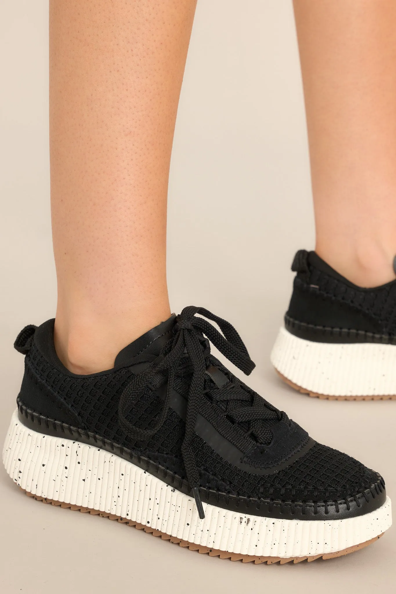 Dig In Your Heels Black Platform Sneakers