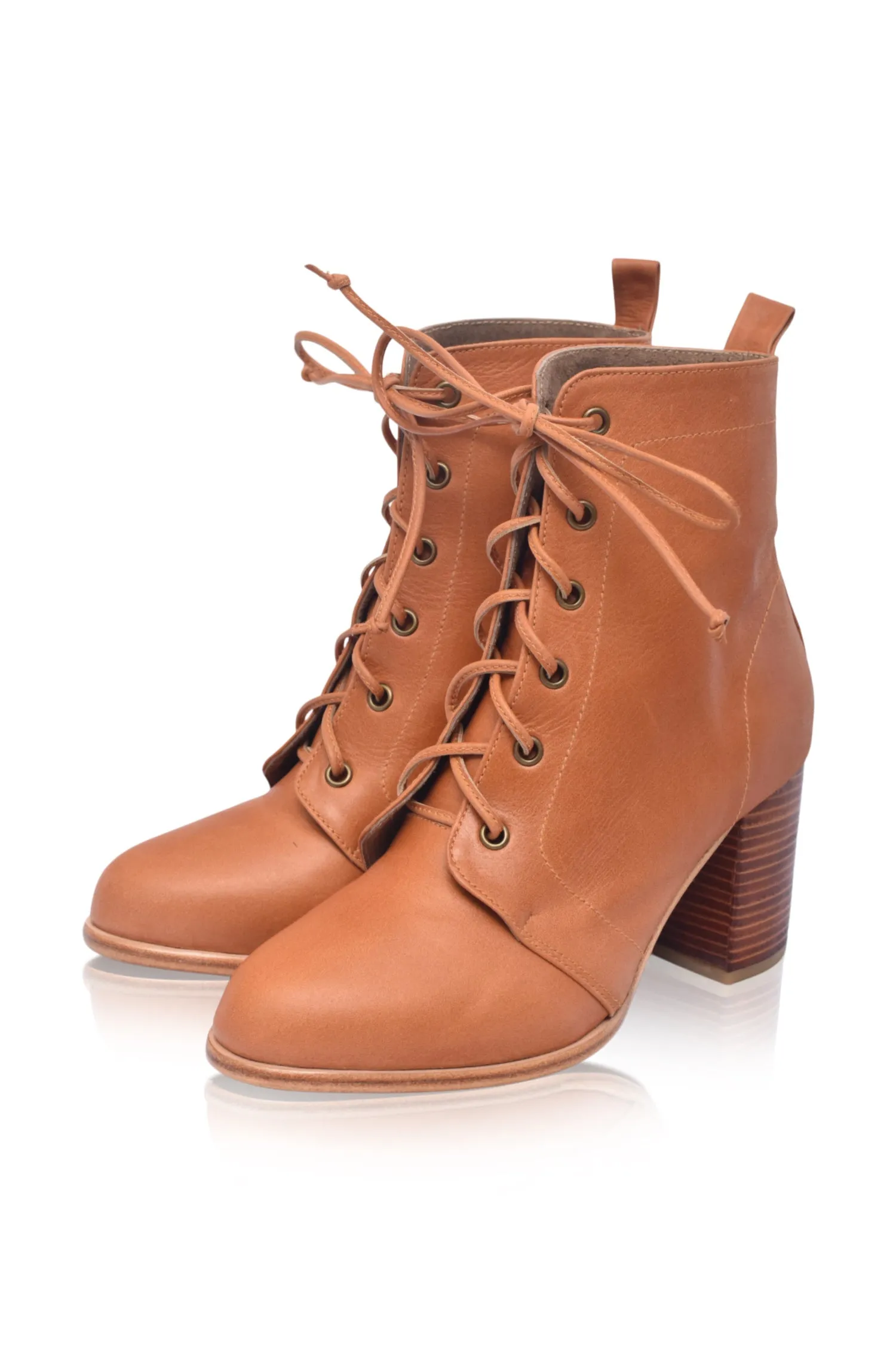 Giselle Leather Heel Booties