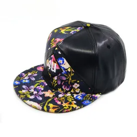 holesale Autumn and Winter New High Street Men and Women Flat Brim Hat PU Bright Patent Leather Hip-hop Toe Hat