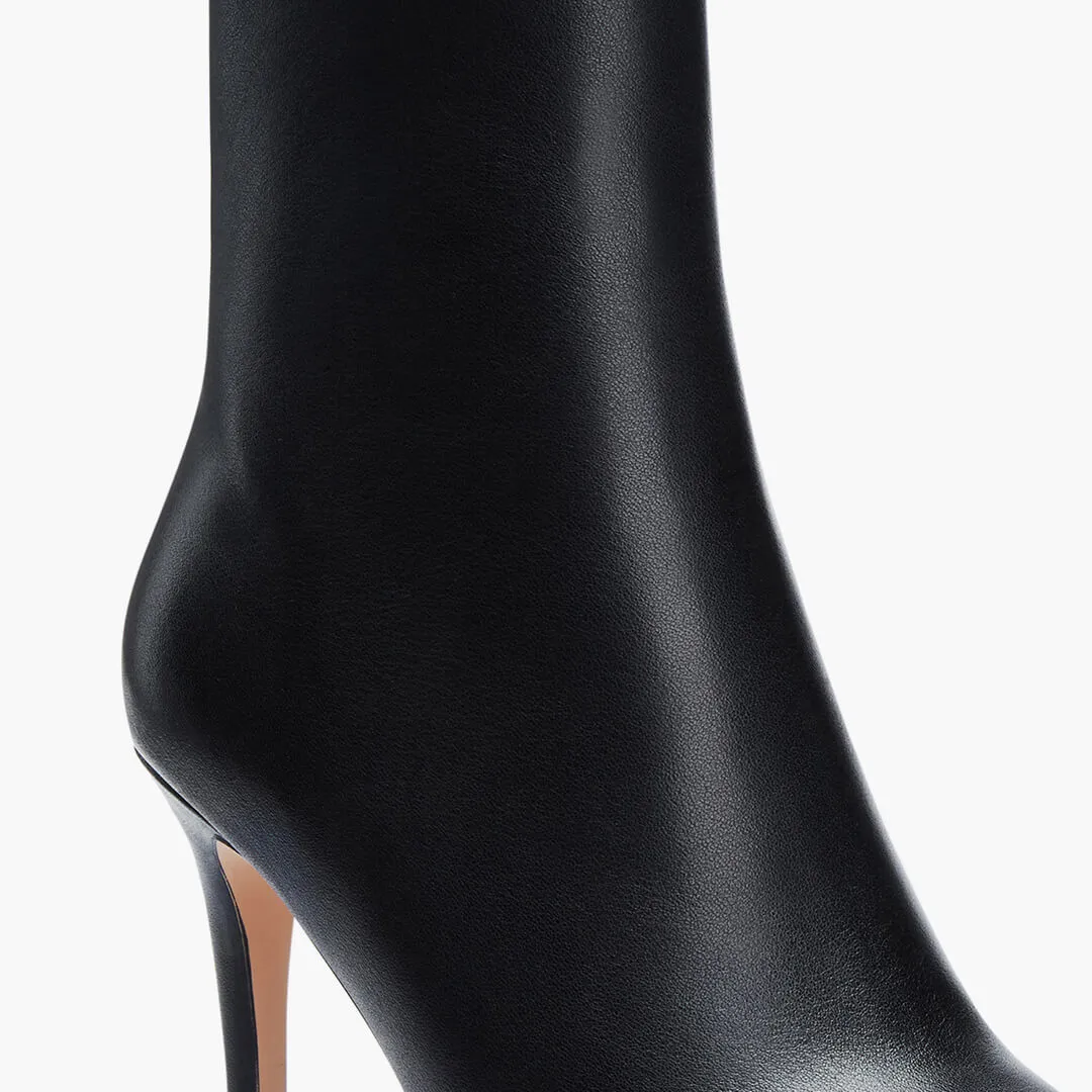 *JINNY - classic black leather ankle boots