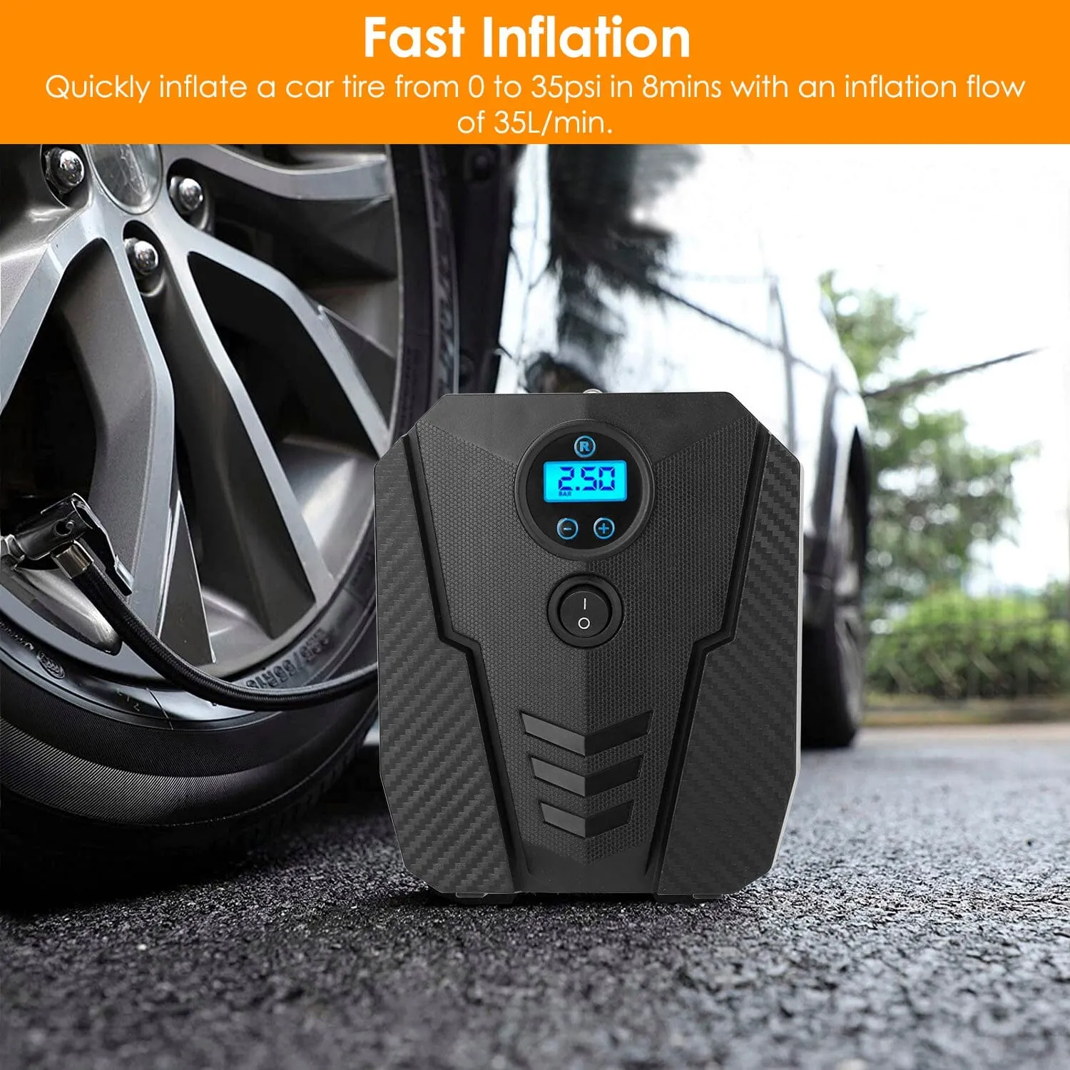 Portable Car Tire Inflator DC 12V Digital Car Air Pump Compressor