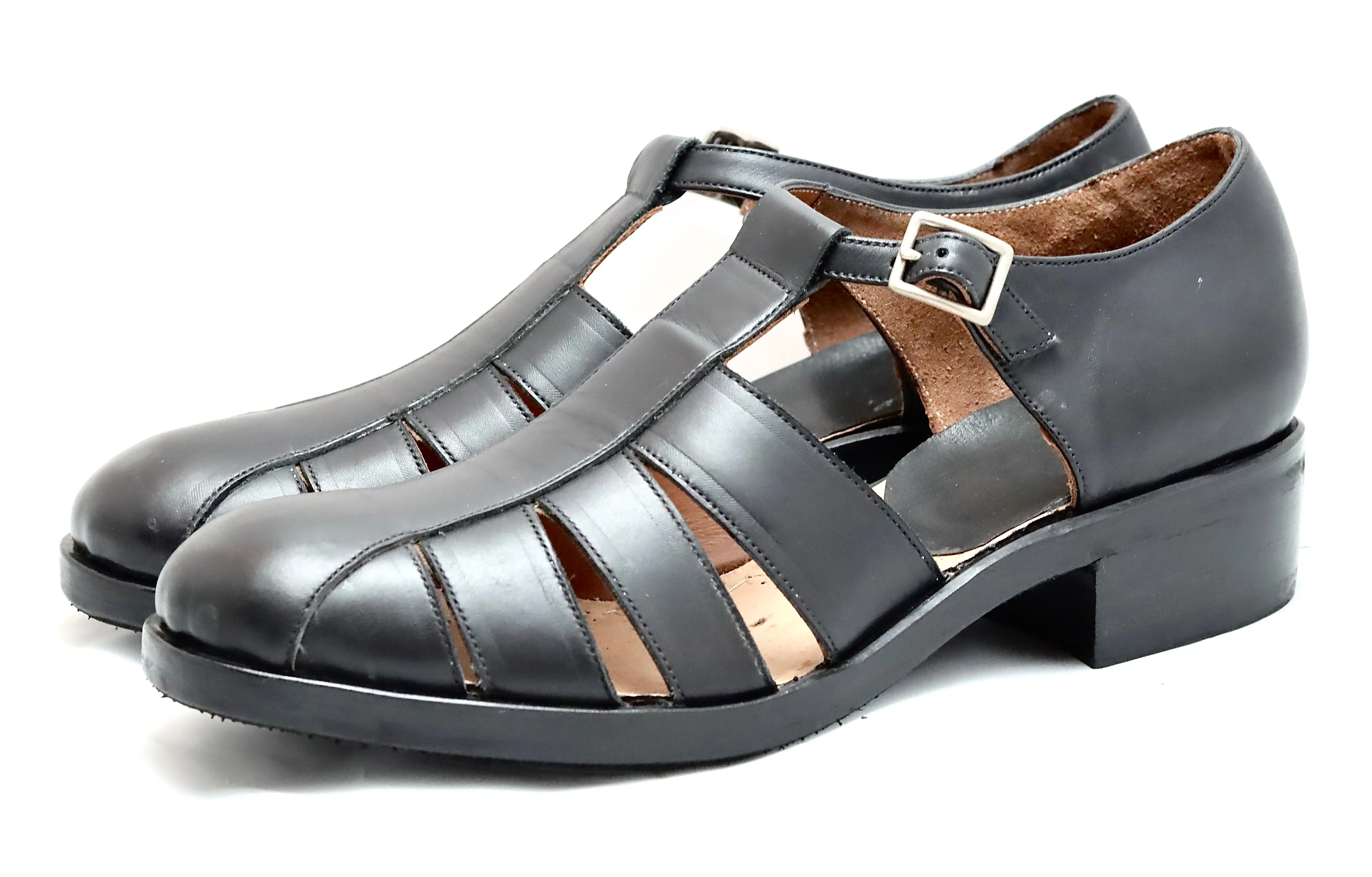 Roman Sandal | Black | calf