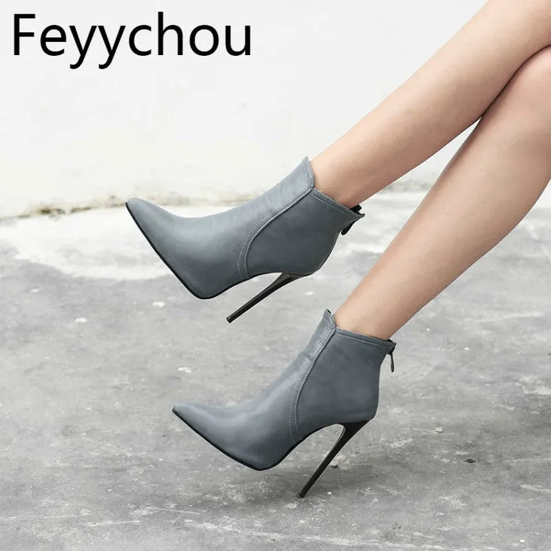 Super Women Boots Pointed Toe High Heel