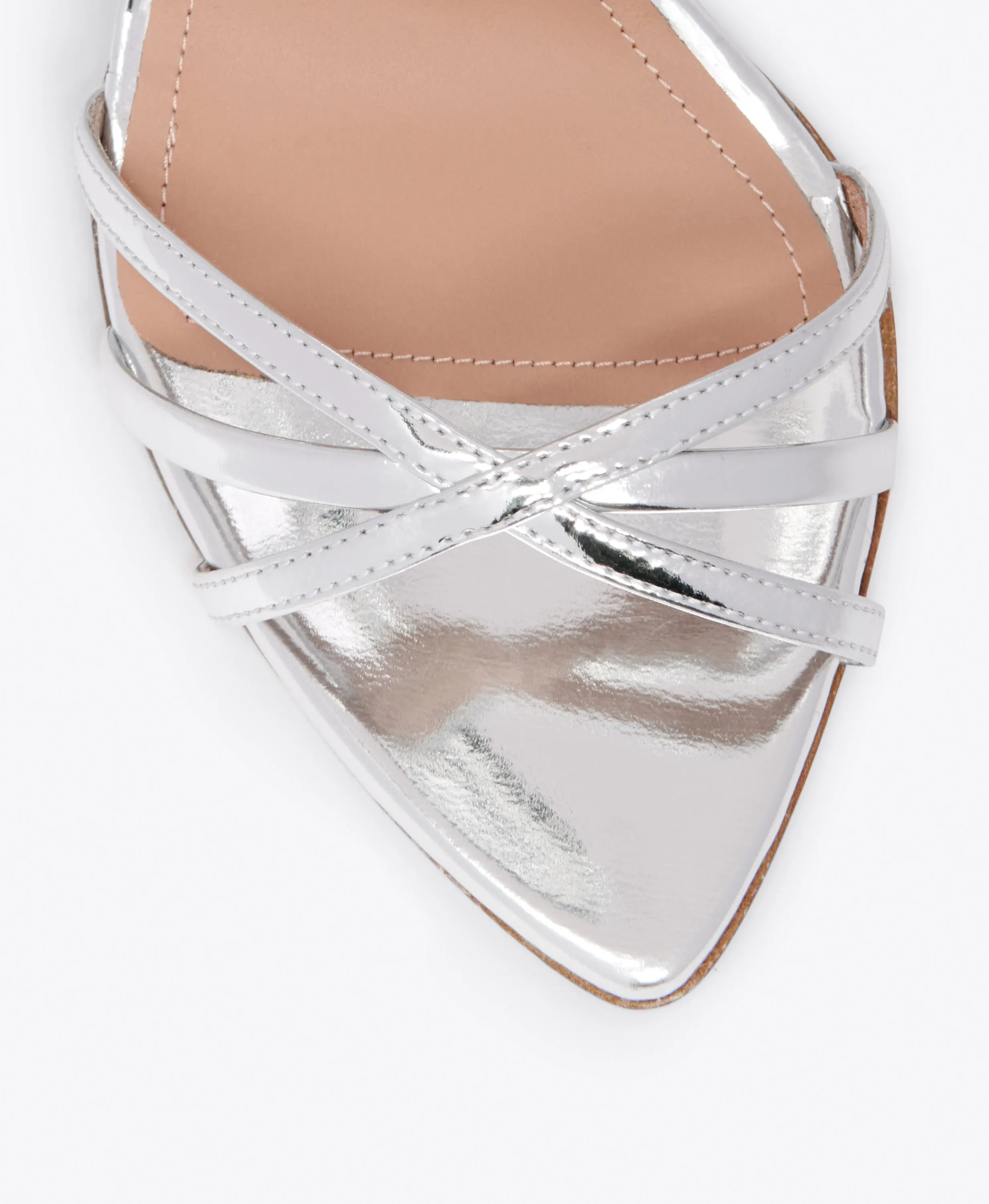 Yuna 90 Silver Leather Sandals