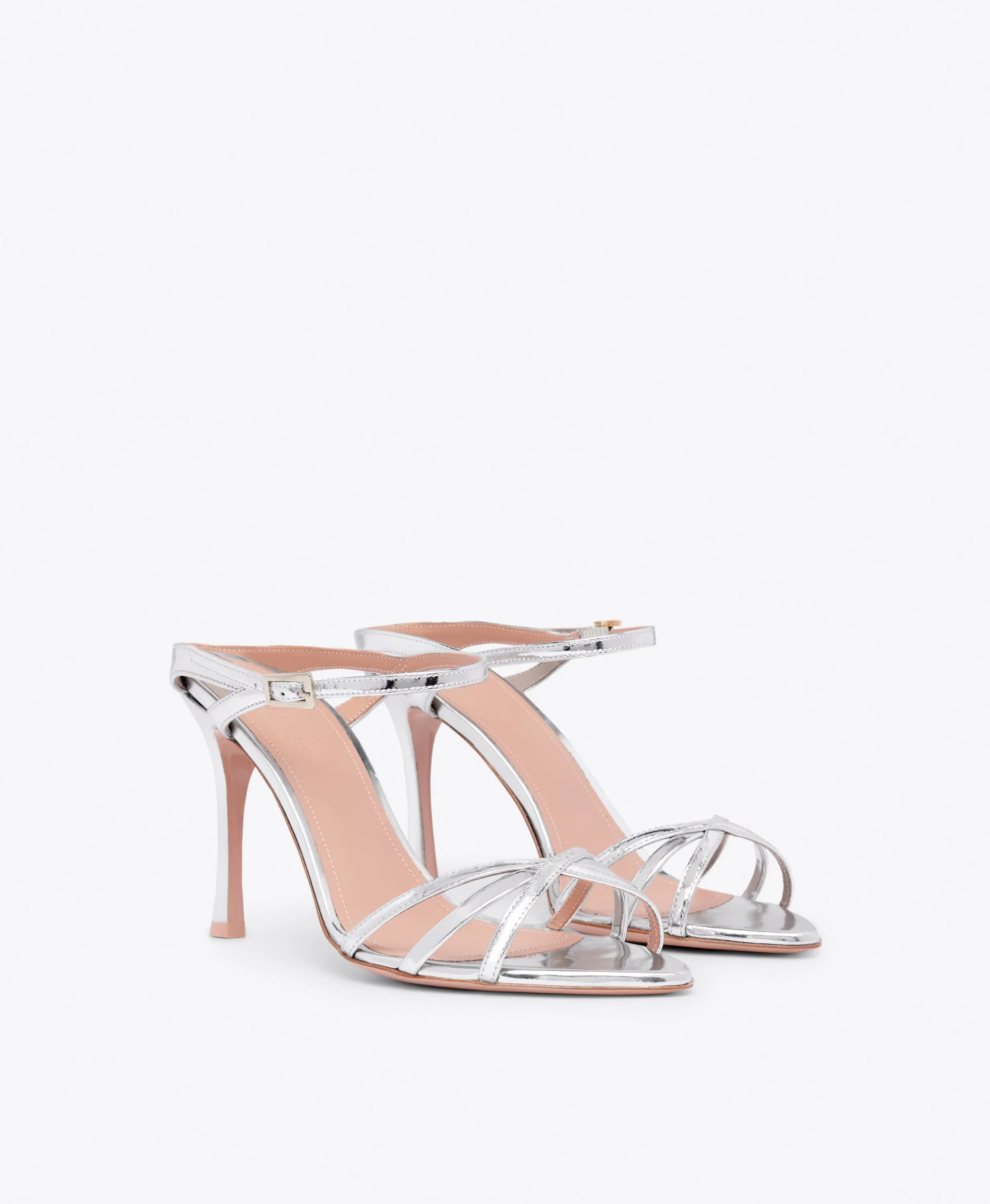 Yuna 90 Silver Leather Sandals